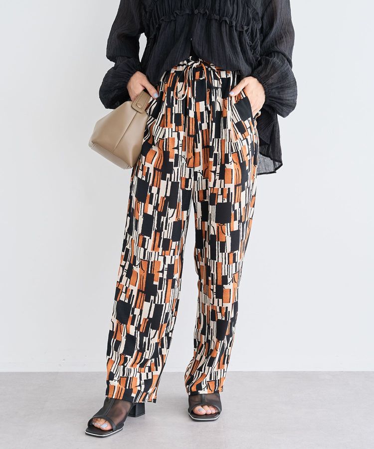 Green Parks「柄イージーパンツⅤ(テーパード)」|その他|Brown