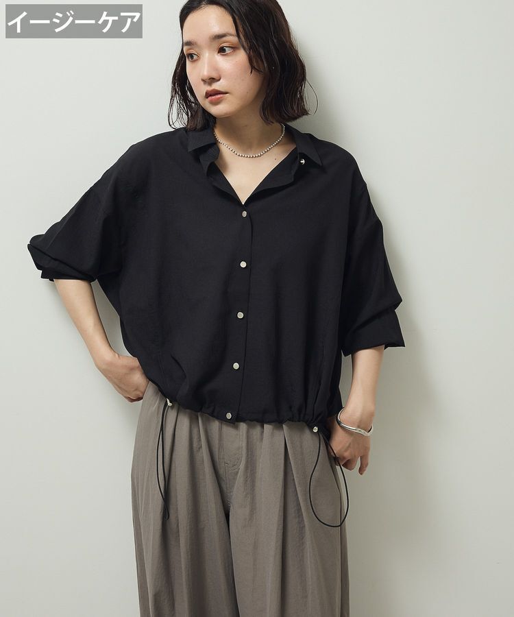 armonia「金ボタン裾ドロストシャツ」|シャツ・ブラウス|Black