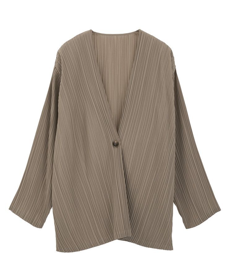 Green Parks「・ELENCARE DUE プリーツノーカラージャケット」|テーラードジャケット|