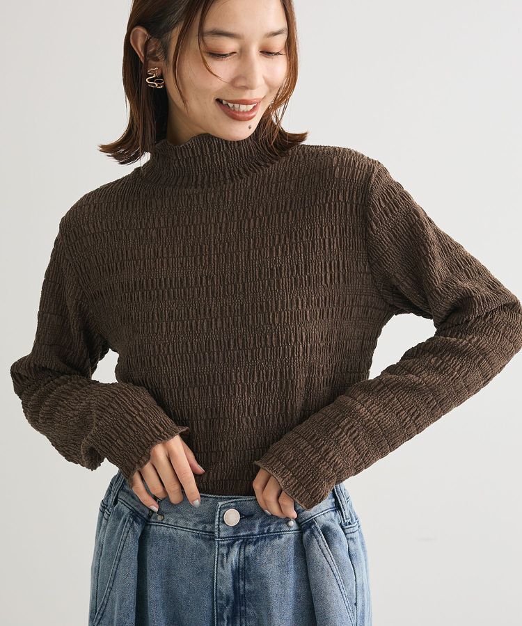 Green Parks「・Petit Fleur ジャガードハイネックロンTEE」|Tシャツ・カットソー|