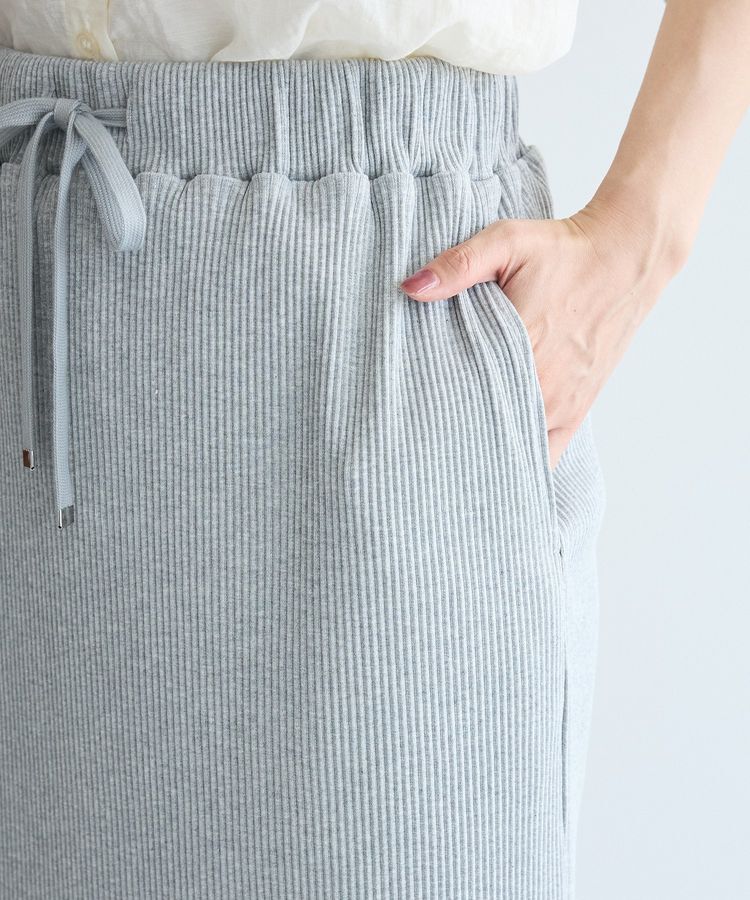 Green Parks「楽ちんIラインリブスカート」|タイト|