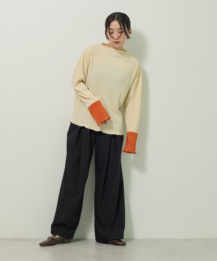 Green Parks「プリーツ袖配色プルオーバー」|Tシャツ・カットソー|