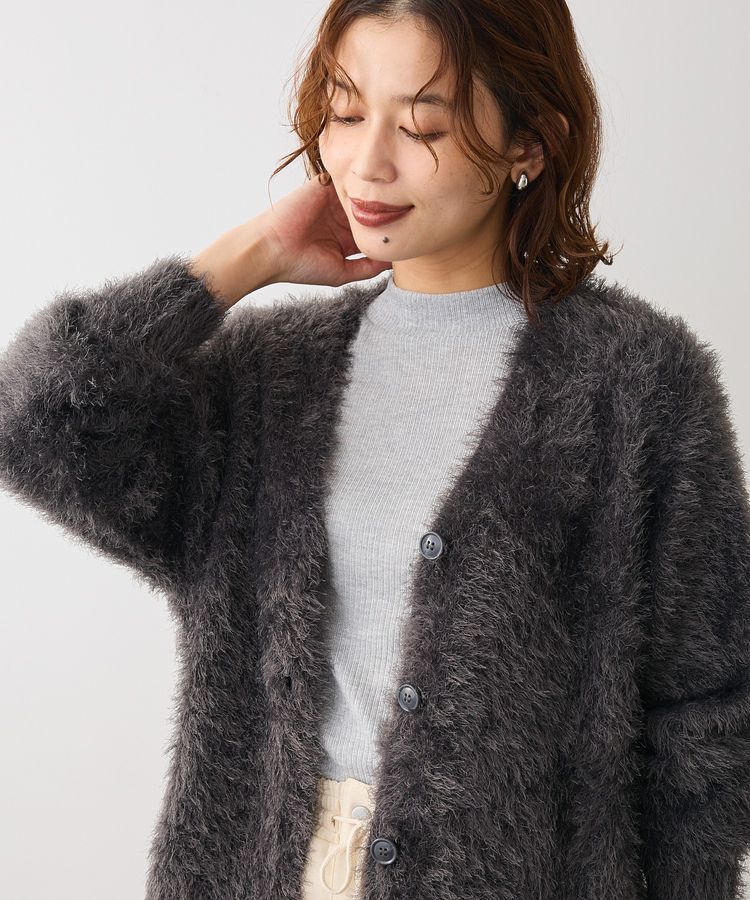 Green Parks「シャギーVネックカーディガン」|カーディガン|