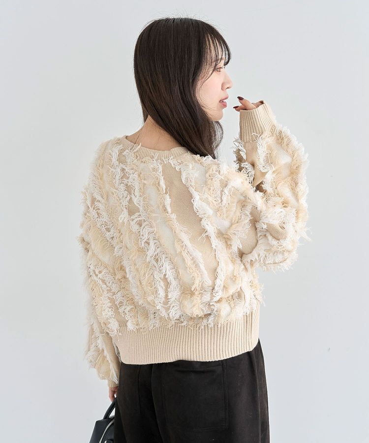 Green Parks「・ELENCARE DUE フリンジジャカードニット」|ニット・セーター|