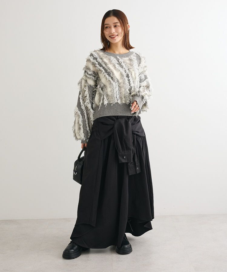 Green Parks「・ELENCARE DUE フリンジジャカードニット」|ニット・セーター|
