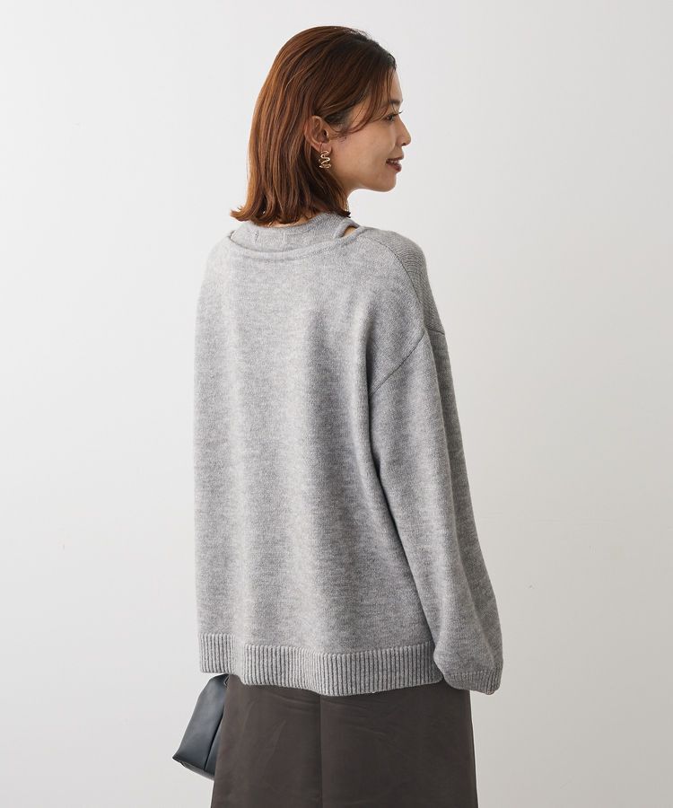 Green Parks「フェイクレイヤードVネックニットプルオーバー」|ニット・セーター|