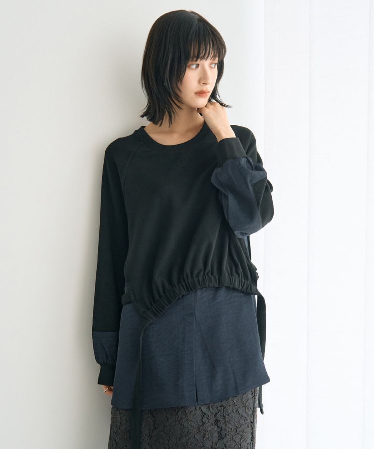 Editt by YECCA VECCA「素材MIXレイヤード起毛プルオーバー」|スウェット・ジャージ|