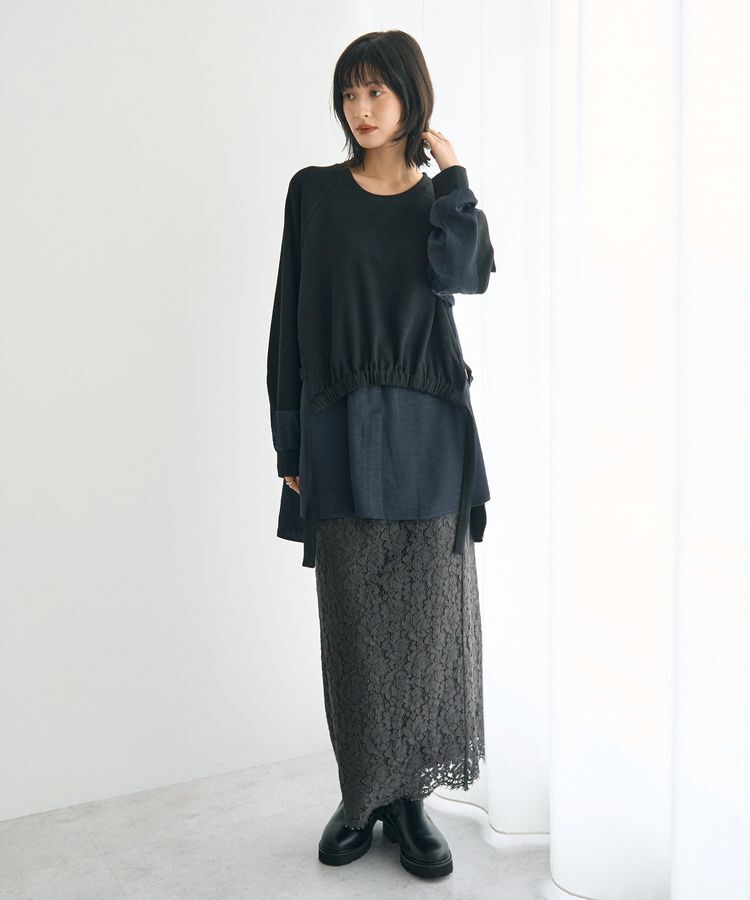 Editt by YECCA VECCA「素材MIXレイヤード起毛プルオーバー」|スウェット・ジャージ|