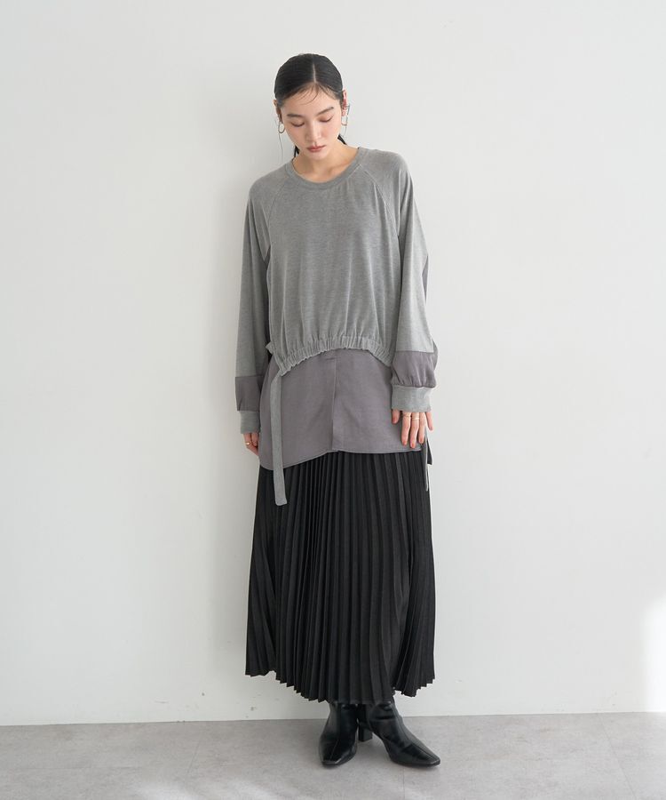 Editt by YECCA VECCA「素材MIXレイヤード起毛プルオーバー」|スウェット・ジャージ|