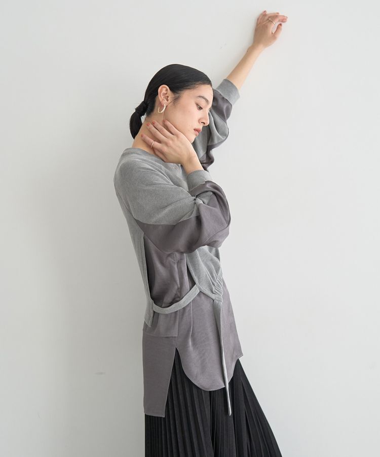 Editt by YECCA VECCA「素材MIXレイヤード起毛プルオーバー」|スウェット・ジャージ|