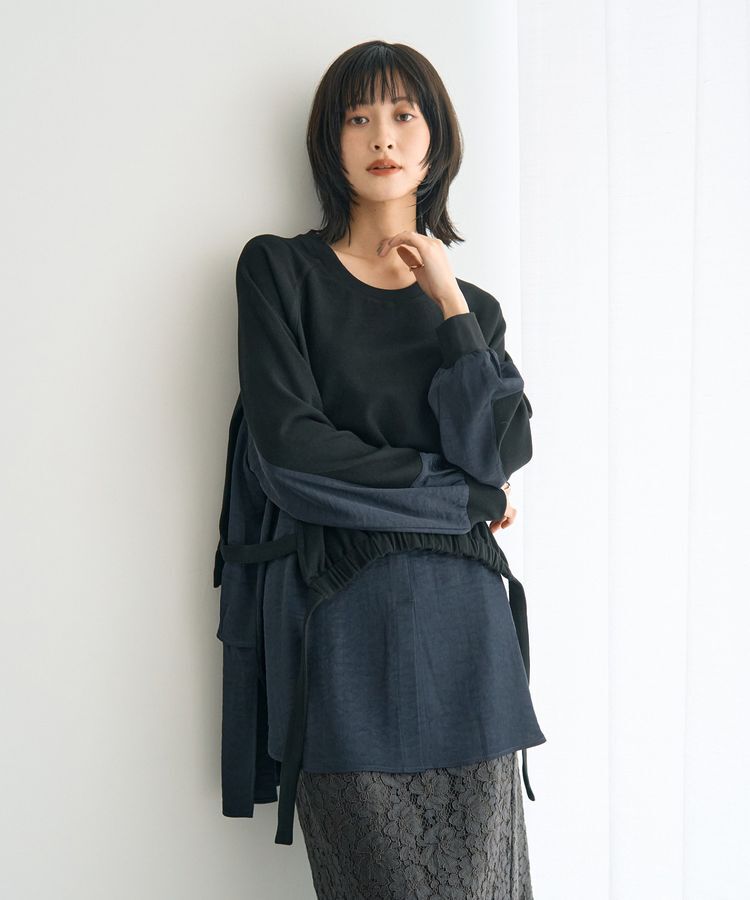 Editt by YECCA VECCA「素材MIXレイヤード起毛プルオーバー」|スウェット・ジャージ|