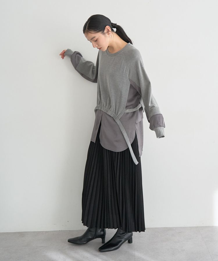 Editt by YECCA VECCA「素材MIXレイヤード起毛プルオーバー」|スウェット・ジャージ|