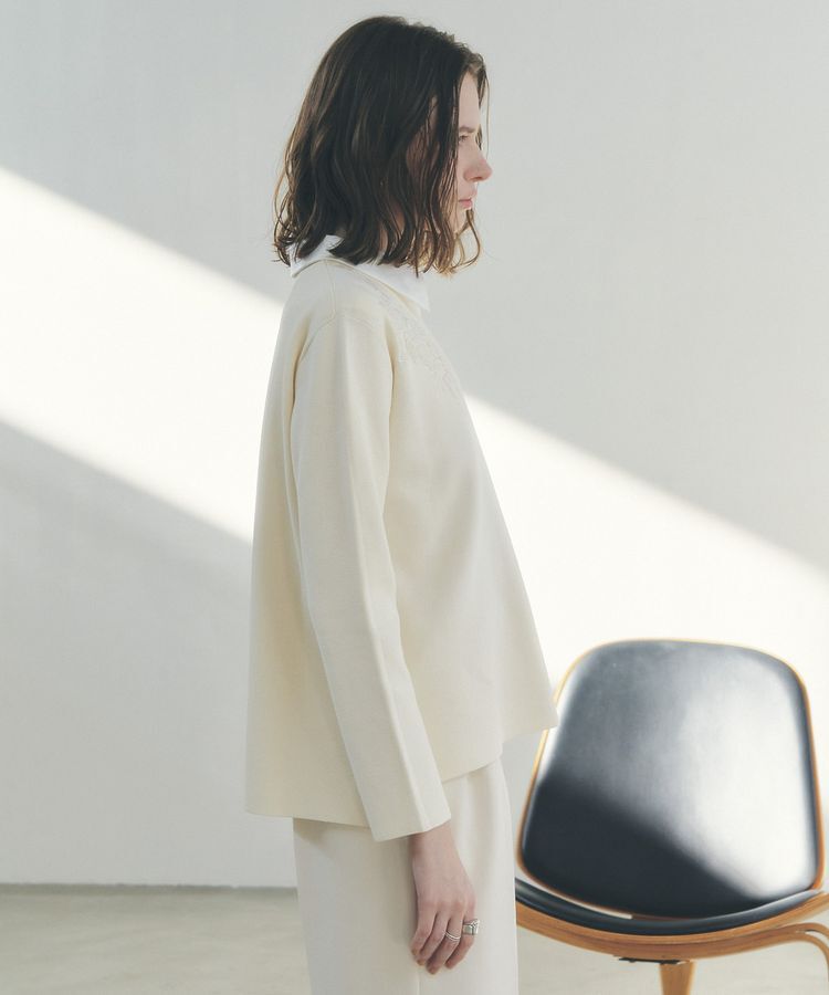 YECCA VECCA「2way襟付きレースニット」|ニット・セーター|