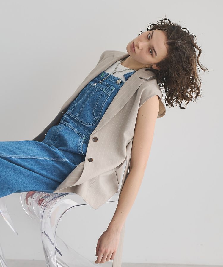 GARAGE OF GOOD CLOTHING「【日本製】ストライプテーラーベスト」|ベスト・ジレ|Light beige