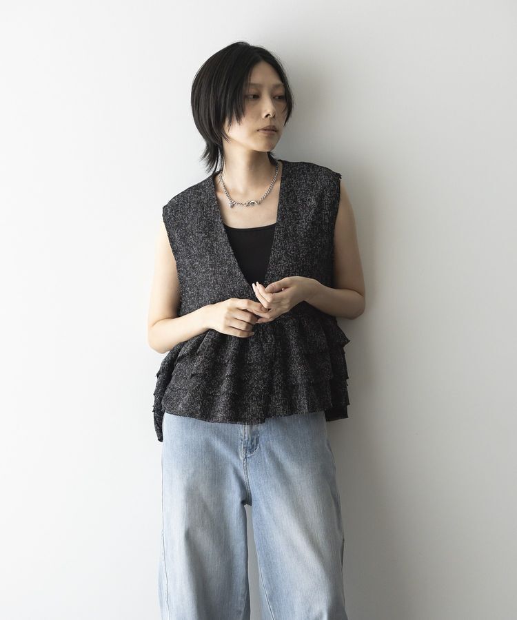 GARAGE OF GOOD CLOTHING「ツイードギャザーベスト」|ベスト・ジレ|