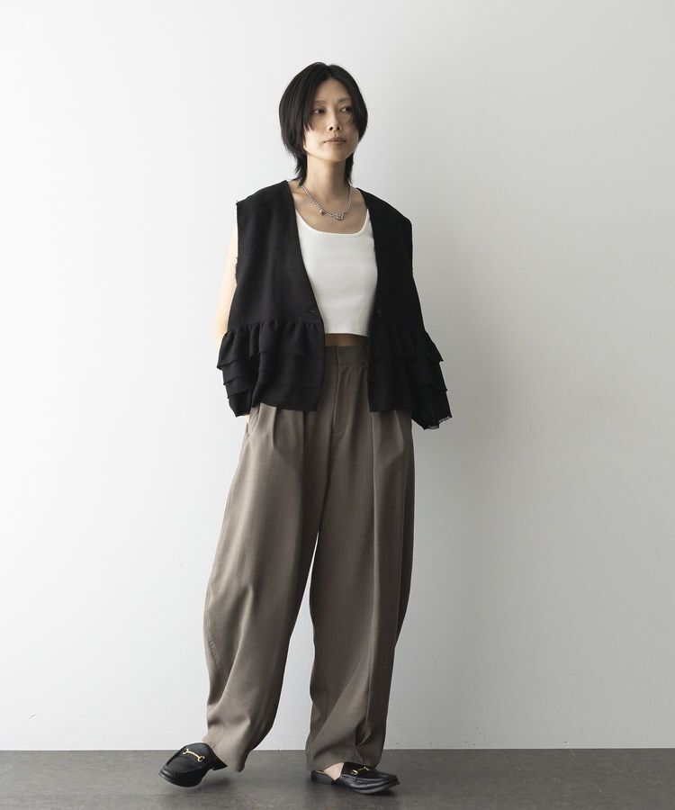 GARAGE OF GOOD CLOTHING「ツイードギャザーベスト」|ベスト・ジレ|