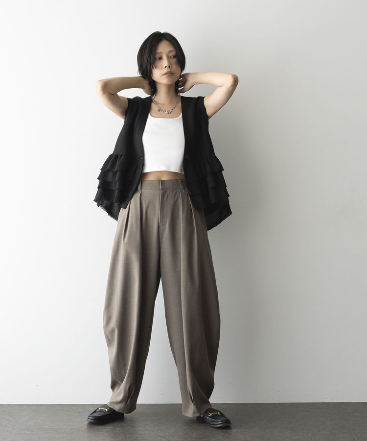 GARAGE OF GOOD CLOTHING「ツイードギャザーベスト」|ベスト・ジレ|