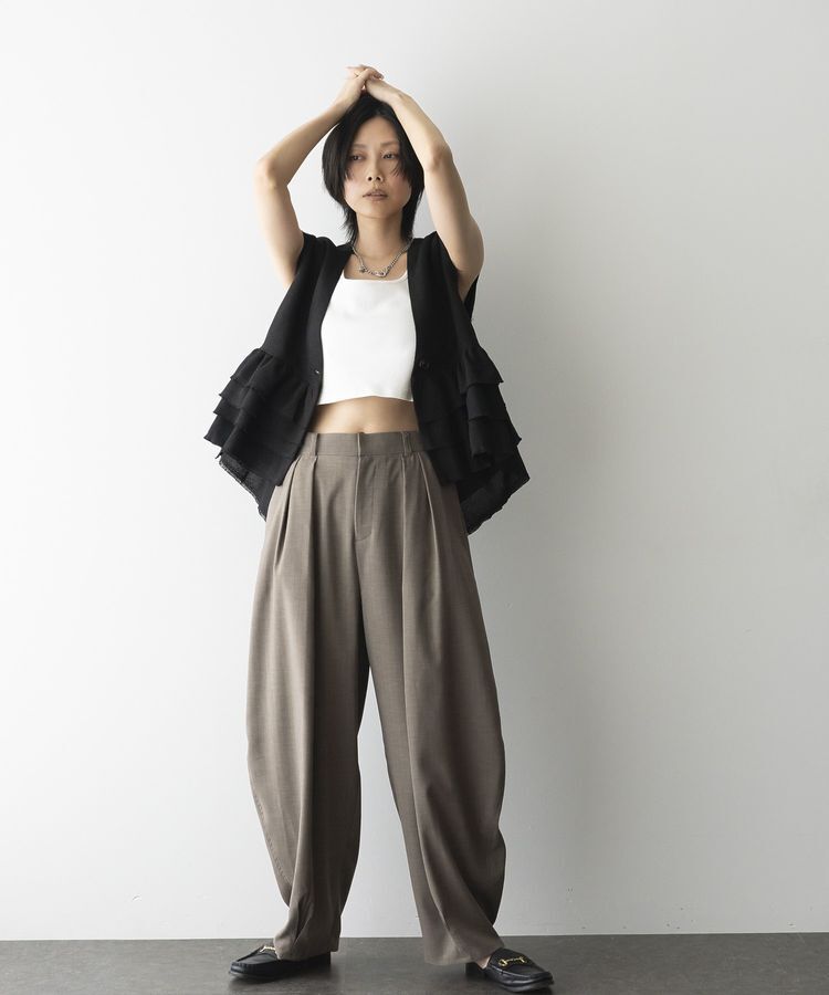 GARAGE OF GOOD CLOTHING「ツイードギャザーベスト」|ベスト・ジレ|