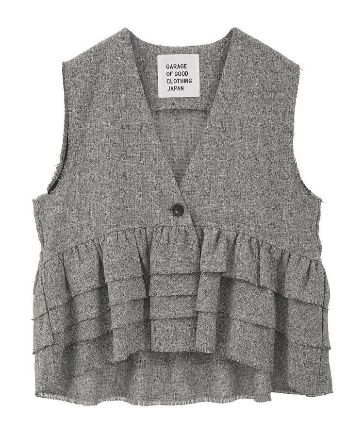 GARAGE OF GOOD CLOTHING「ツイードギャザーベスト」|ベスト・ジレ|