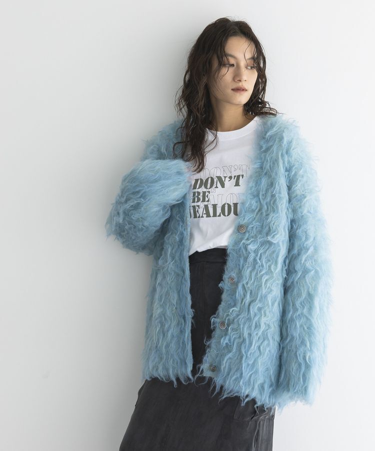 GARAGE OF GOOD CLOTHING「シャギーVネックニットロングカーディガン」|カーディガン|