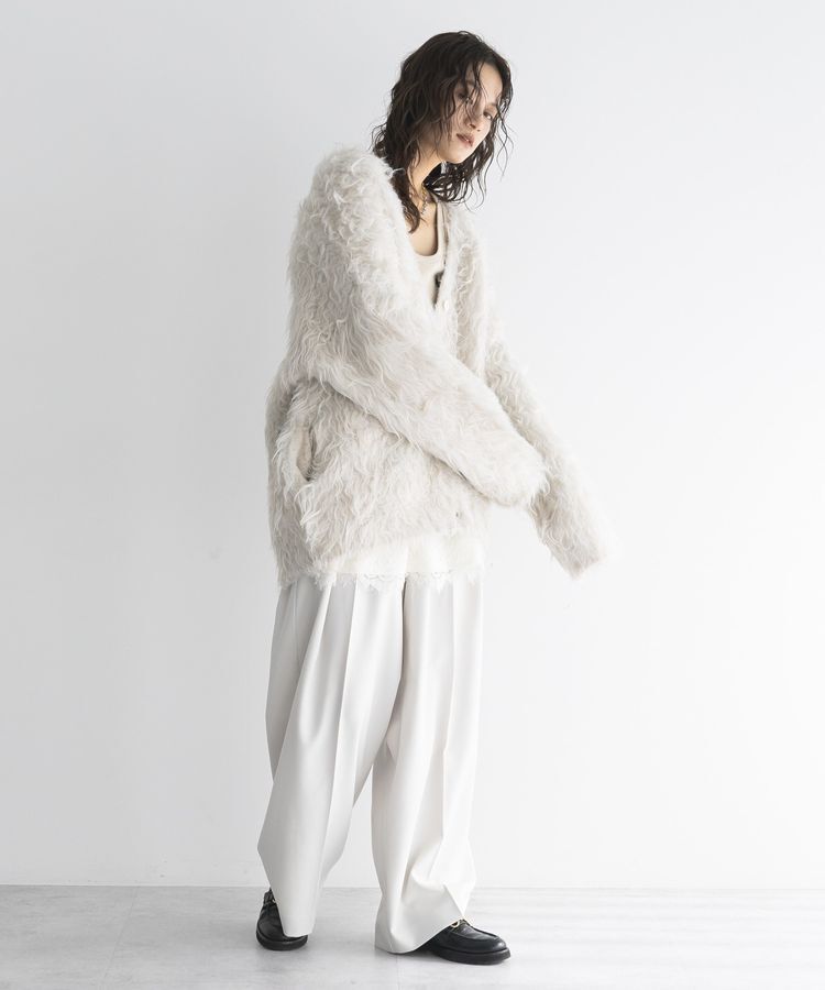 GARAGE OF GOOD CLOTHING「シャギーVネックニットロングカーディガン」|カーディガン|