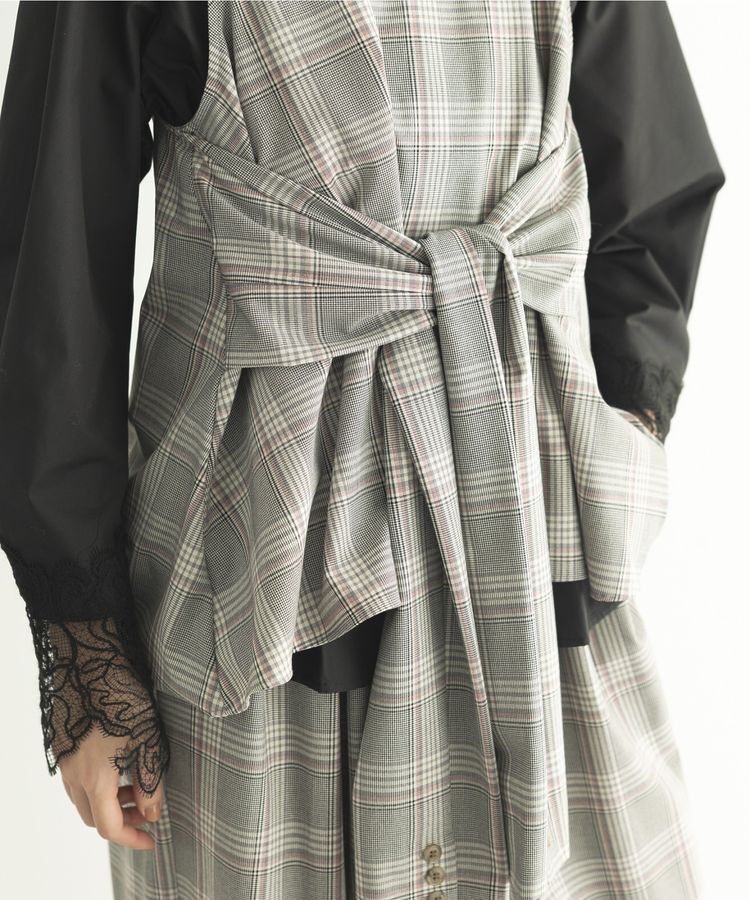 GARAGE OF GOOD CLOTHING「【日本製】チェックジャケットスリーブビスチェ」|ベスト・ジレ|