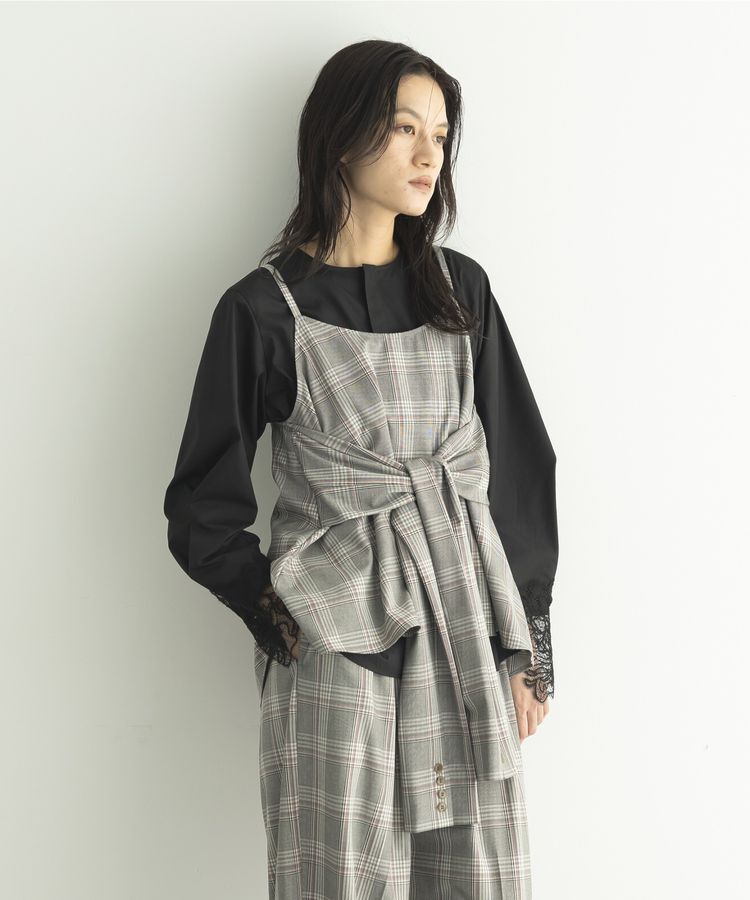 GARAGE OF GOOD CLOTHING「【日本製】チェックジャケットスリーブビスチェ」|ベスト・ジレ|
