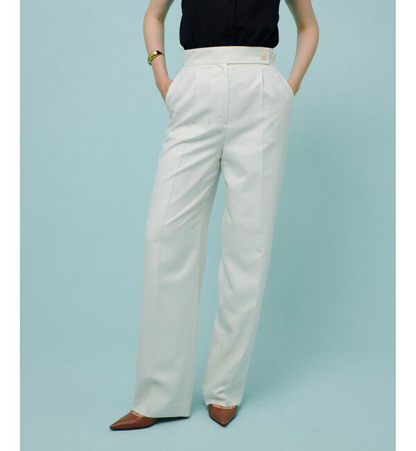 allureville「エアリービエラタックパンツ」|チノ|アイボリー