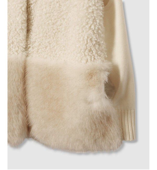 allureville「フェイクボアコンビニットジレ」|ニット・セーター|