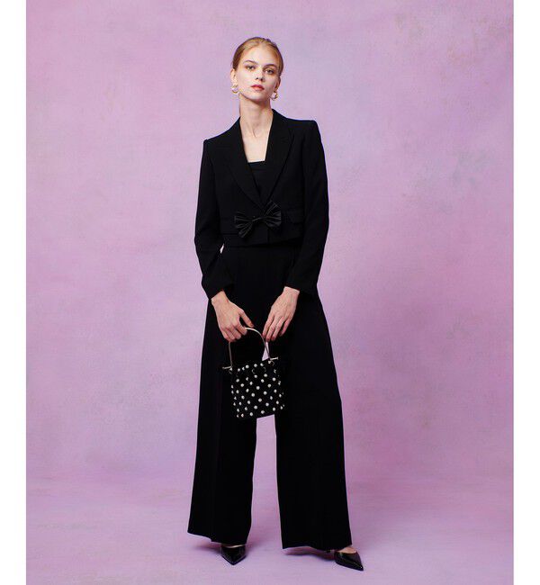 LOULOU WILLOUGHBY「【LOULOU WILLOUGHBY】パール刺繍ベロア巾着ハンドバッグ」|ショルダー・メッセンジャー|