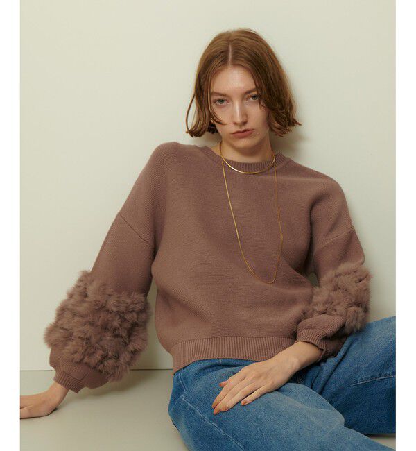 allureville「ラビットカフクレイジー釦2WAYプルオーバー」|ニット・セーター|