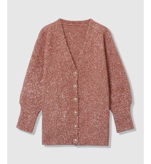 LOULOU WILLOUGHBY「【LOULOU WILLOUGHBY】フィルムラメミドルカーディガン」|カーディガン|