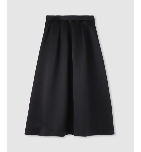 LOULOU WILLOUGHBY「【LOULOU WILLOUGHBY】ヘビーサテンタックスカート」|スカート|ブラック