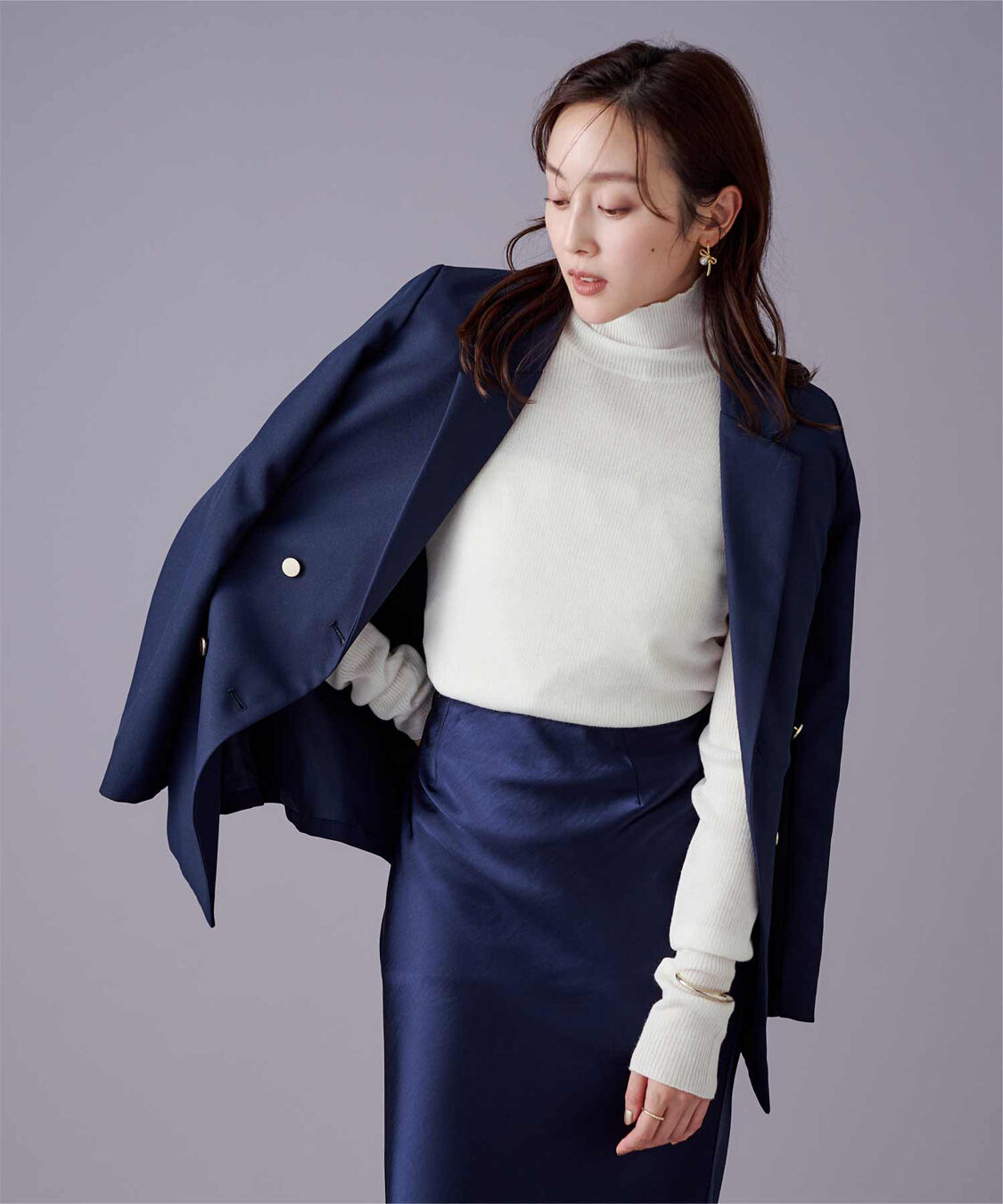 ur's「ウールブレンドハイネックリブニット」|ニット・セーター|ホワイト