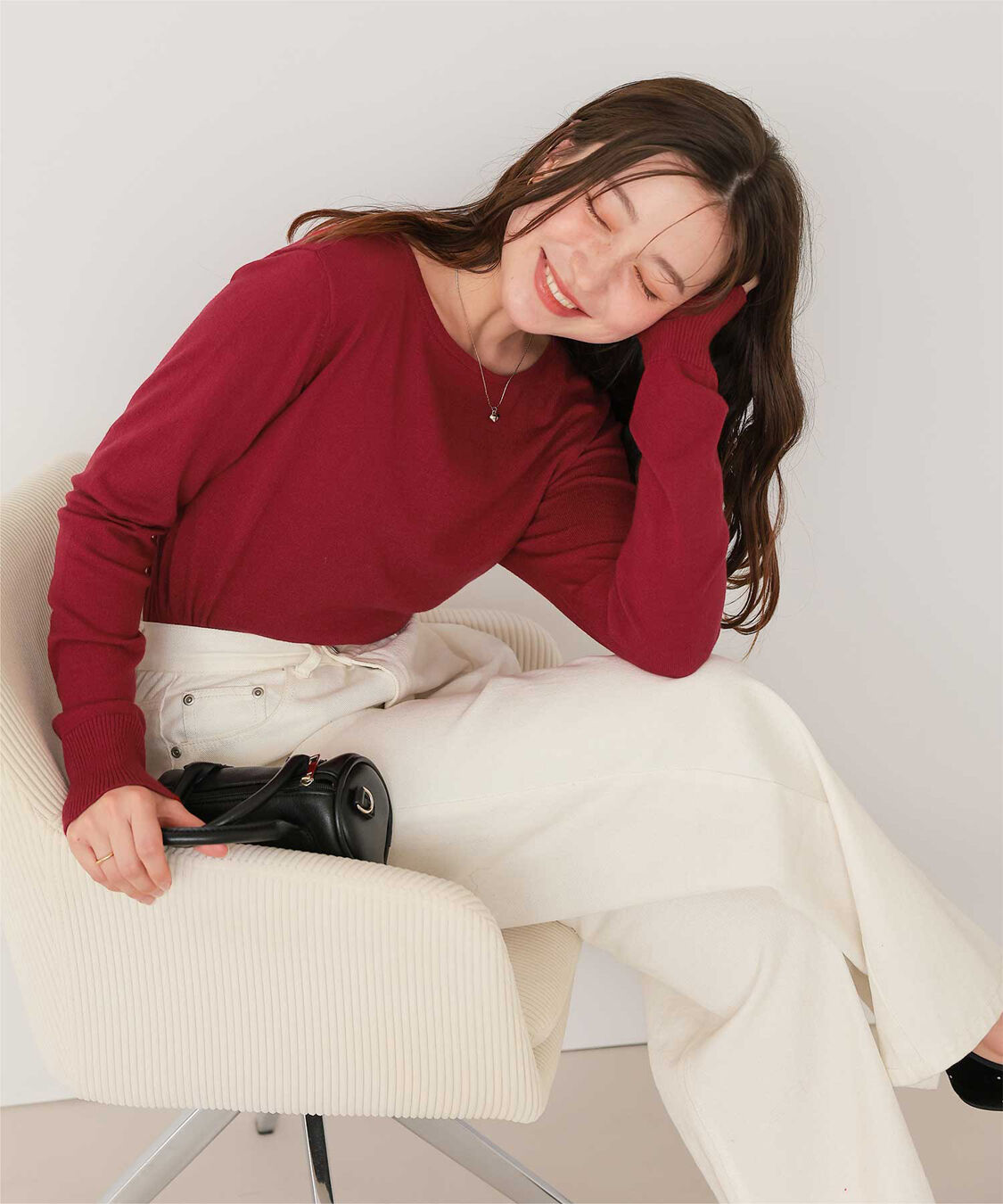 titivate「なめらか手触りカシミヤタッチボートネックニット」|ニット・セーター|