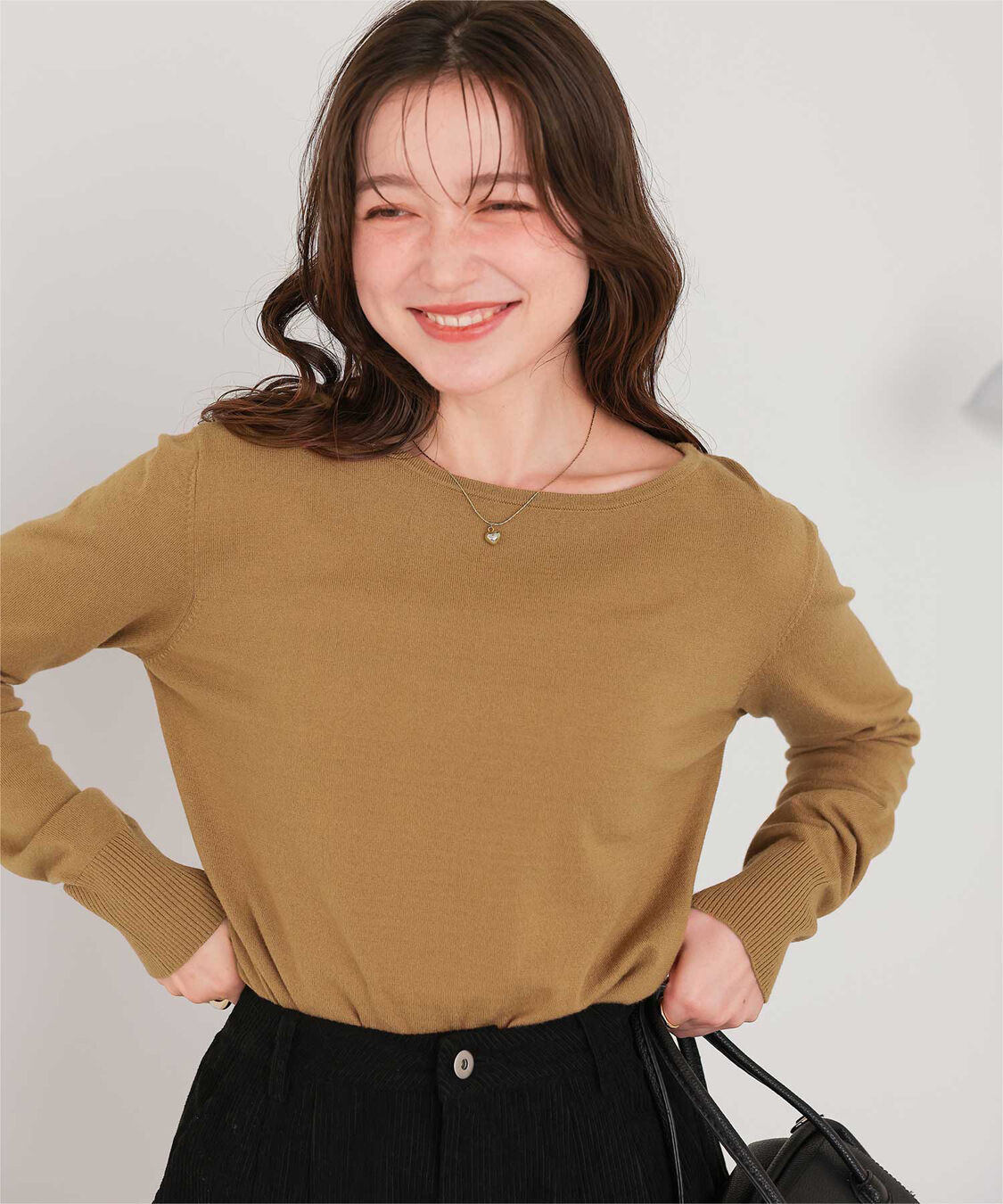 titivate「なめらか手触りカシミヤタッチボートネックニット」|ニット・セーター|