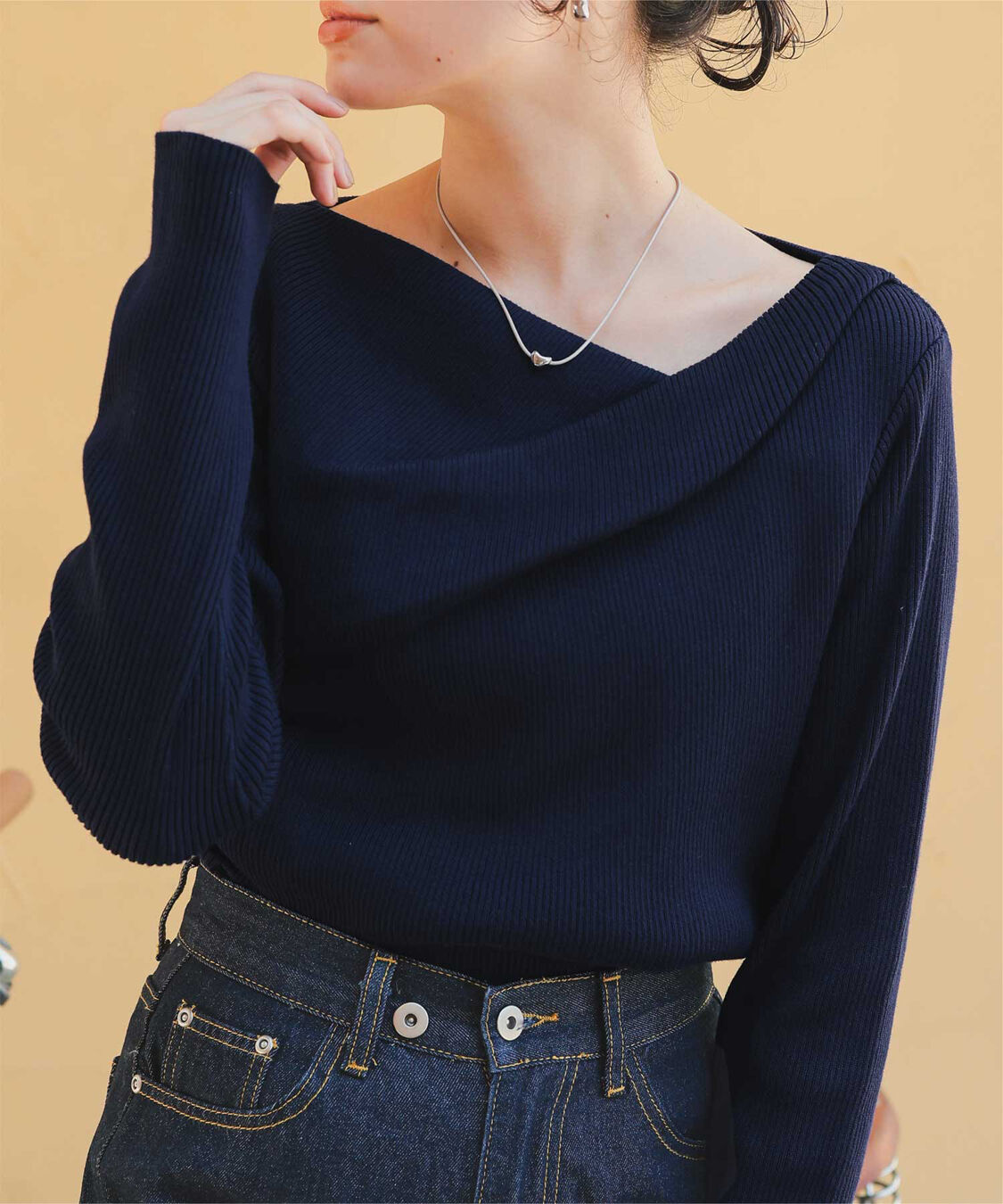 titivate「オフショルダーリブニットトップス」|ニット・セーター|