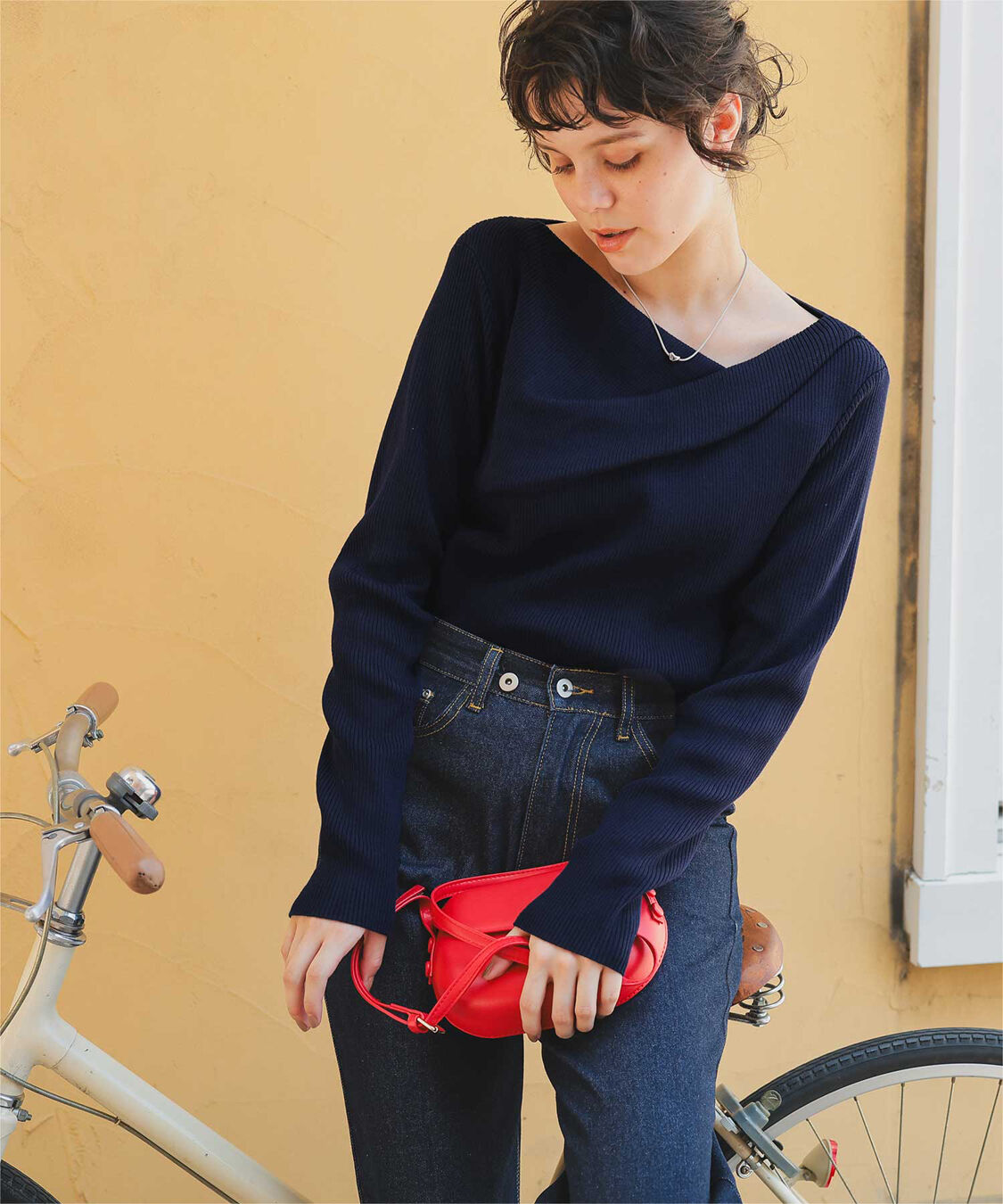 titivate「オフショルダーリブニットトップス」|ニット・セーター|