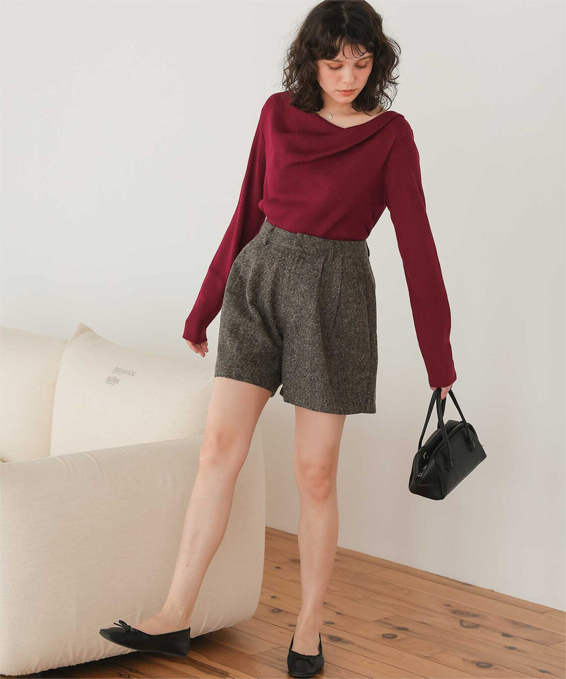 titivate「オフショルダーリブニットトップス」|ニット・セーター|