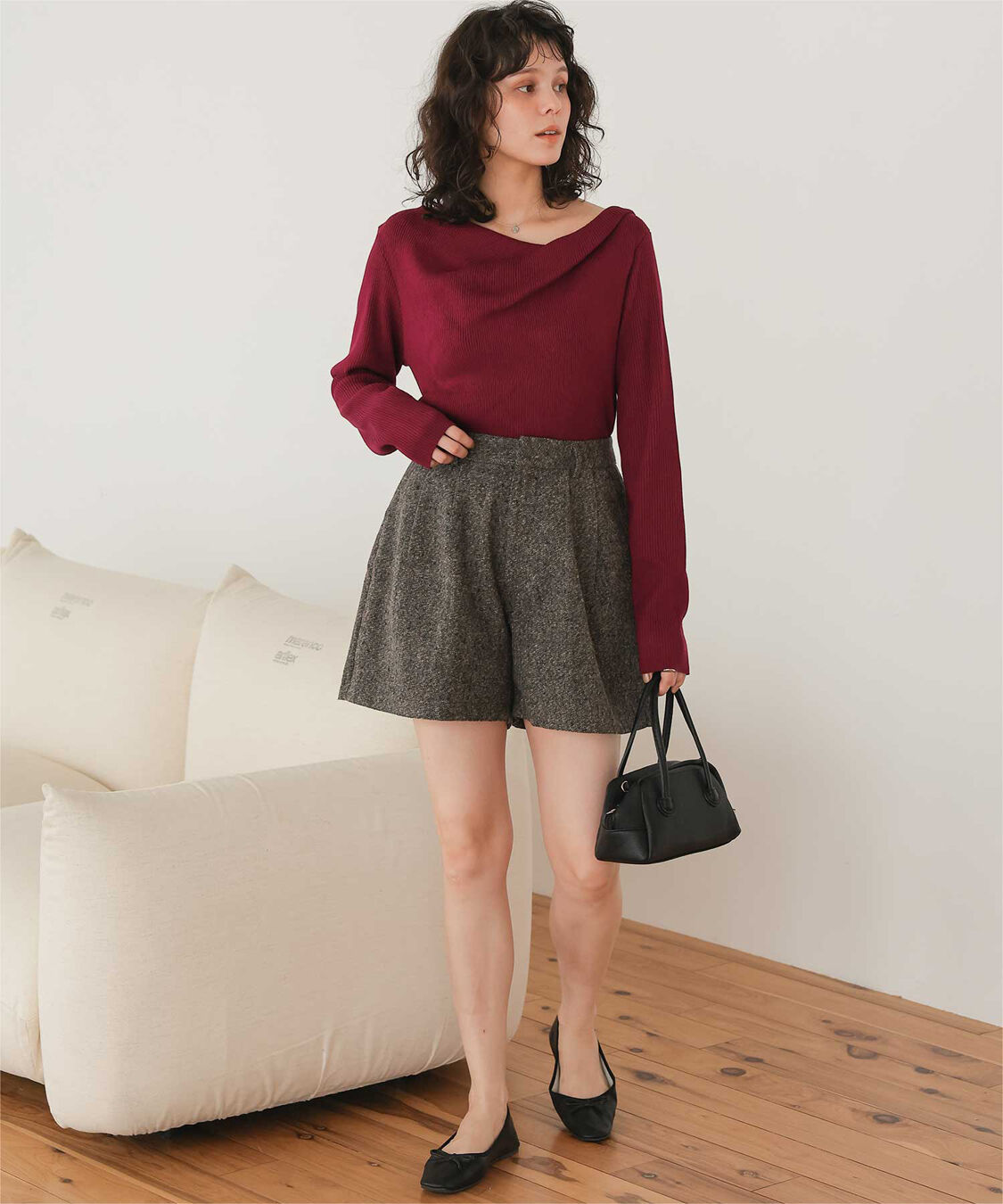 titivate「オフショルダーリブニットトップス」|ニット・セーター|
