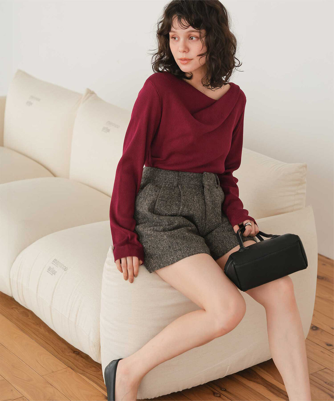 titivate「オフショルダーリブニットトップス」|ニット・セーター|