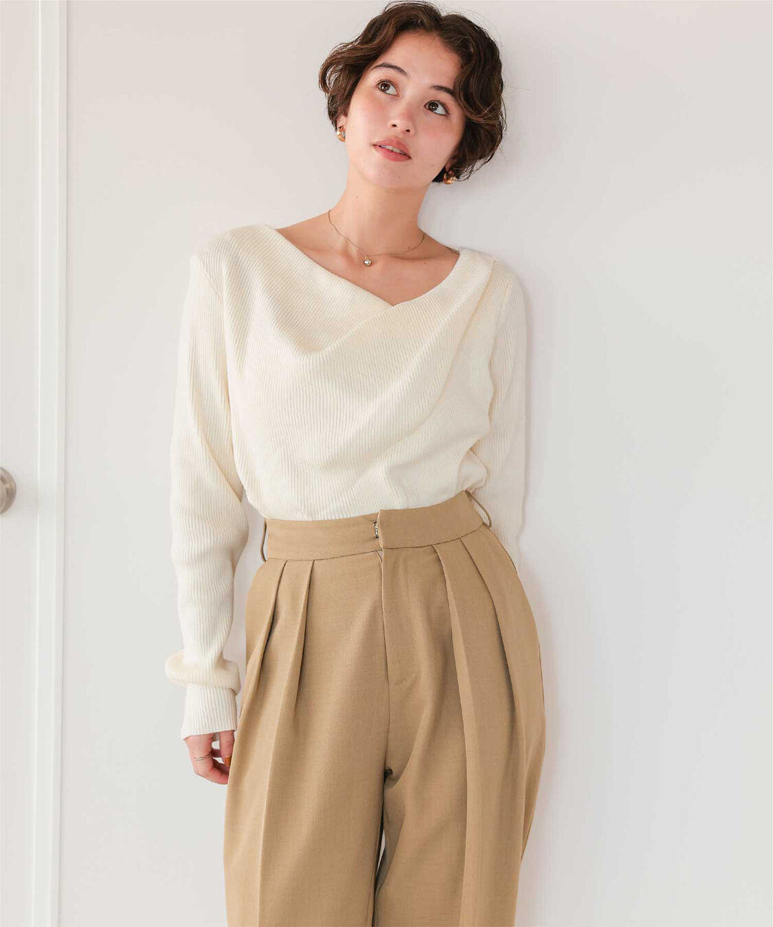 titivate「オフショルダーリブニットトップス」|ニット・セーター|