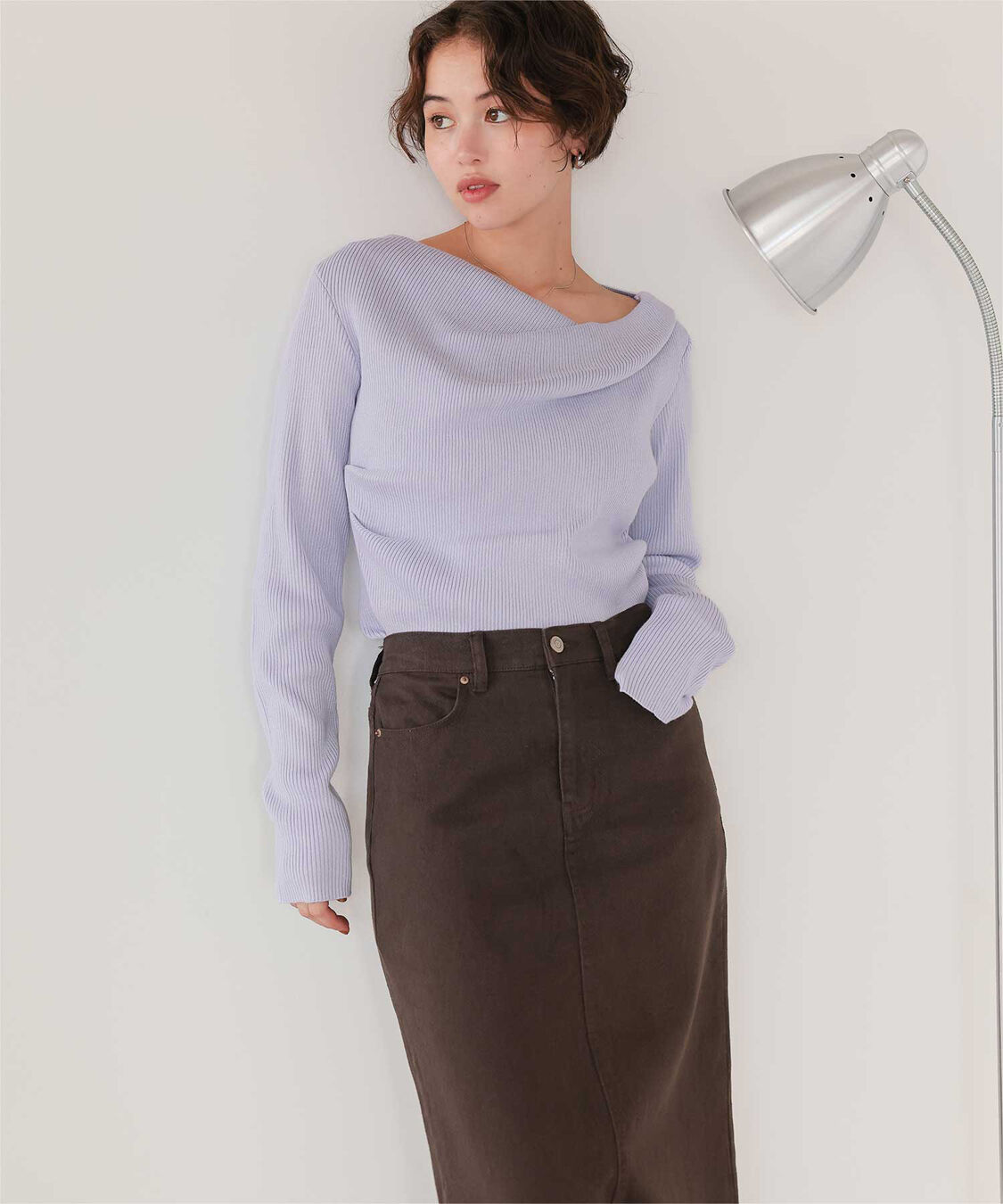 titivate「オフショルダーリブニットトップス」|ニット・セーター|