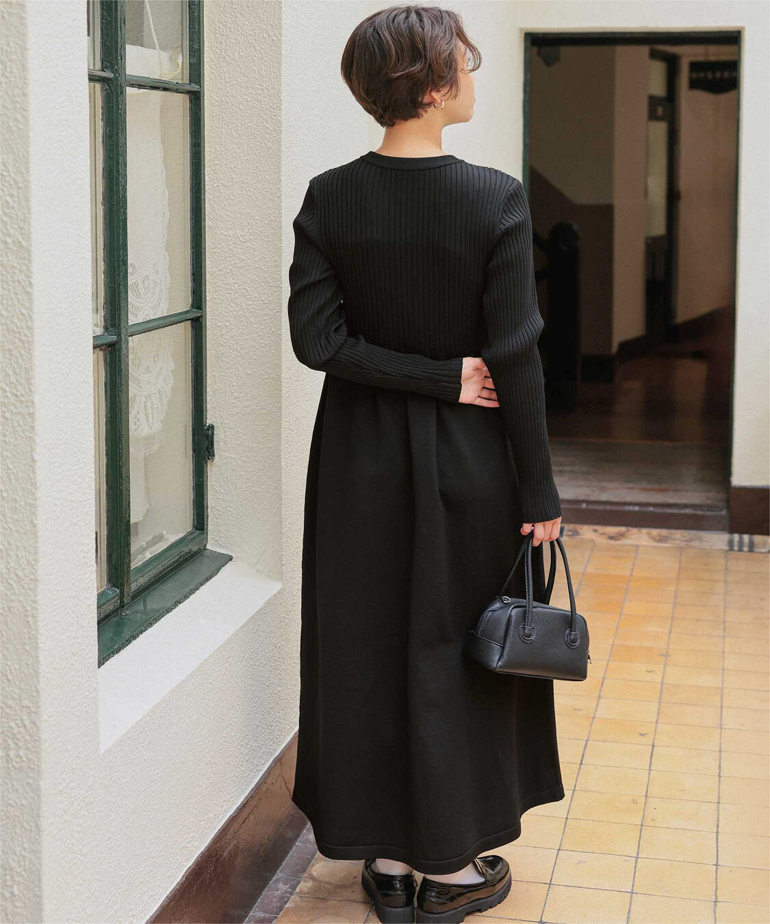 titivate「ヘンリーネックデザインニットワンピース」|ワンピース|