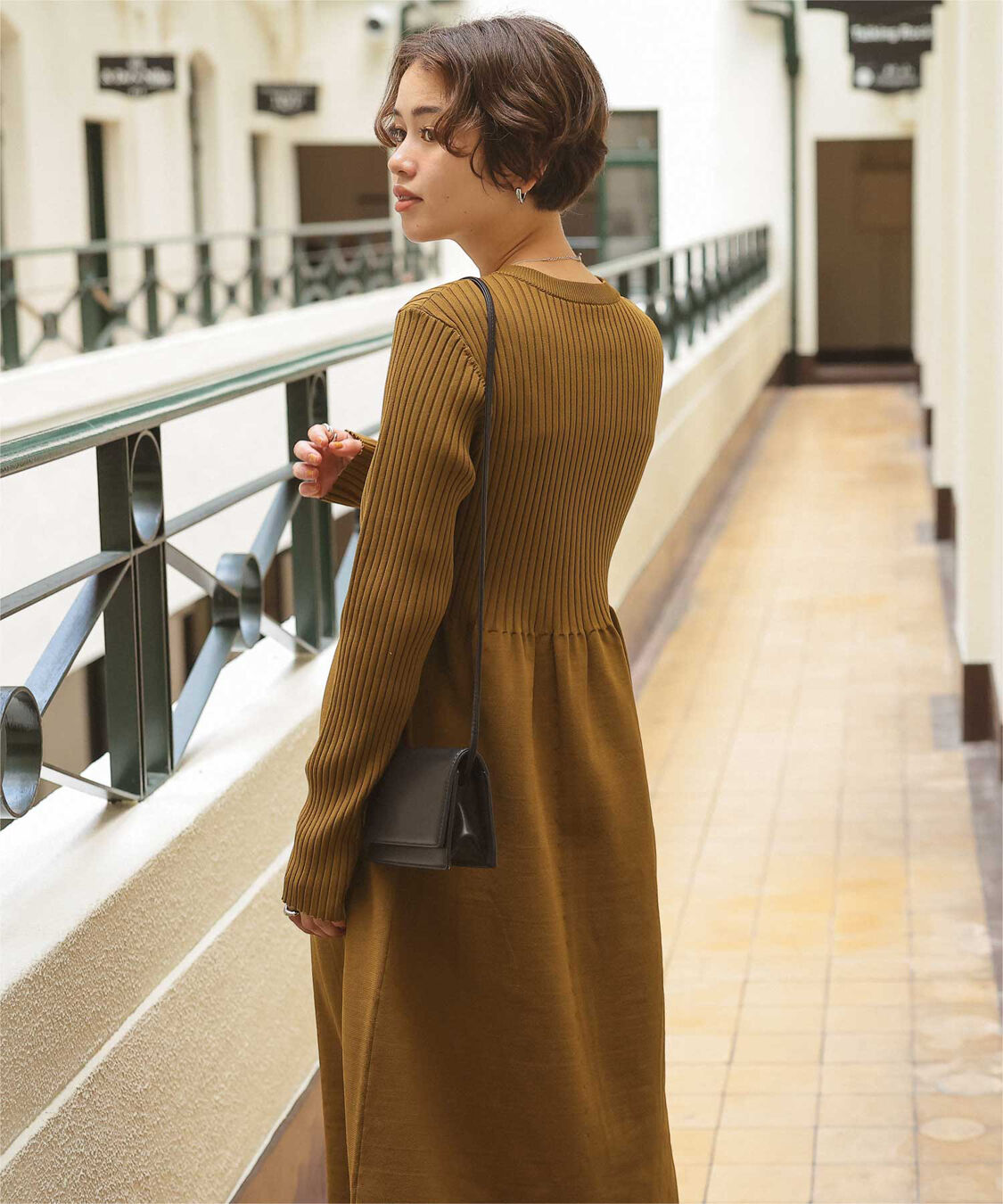 titivate「ヘンリーネックデザインニットワンピース」|ワンピース|