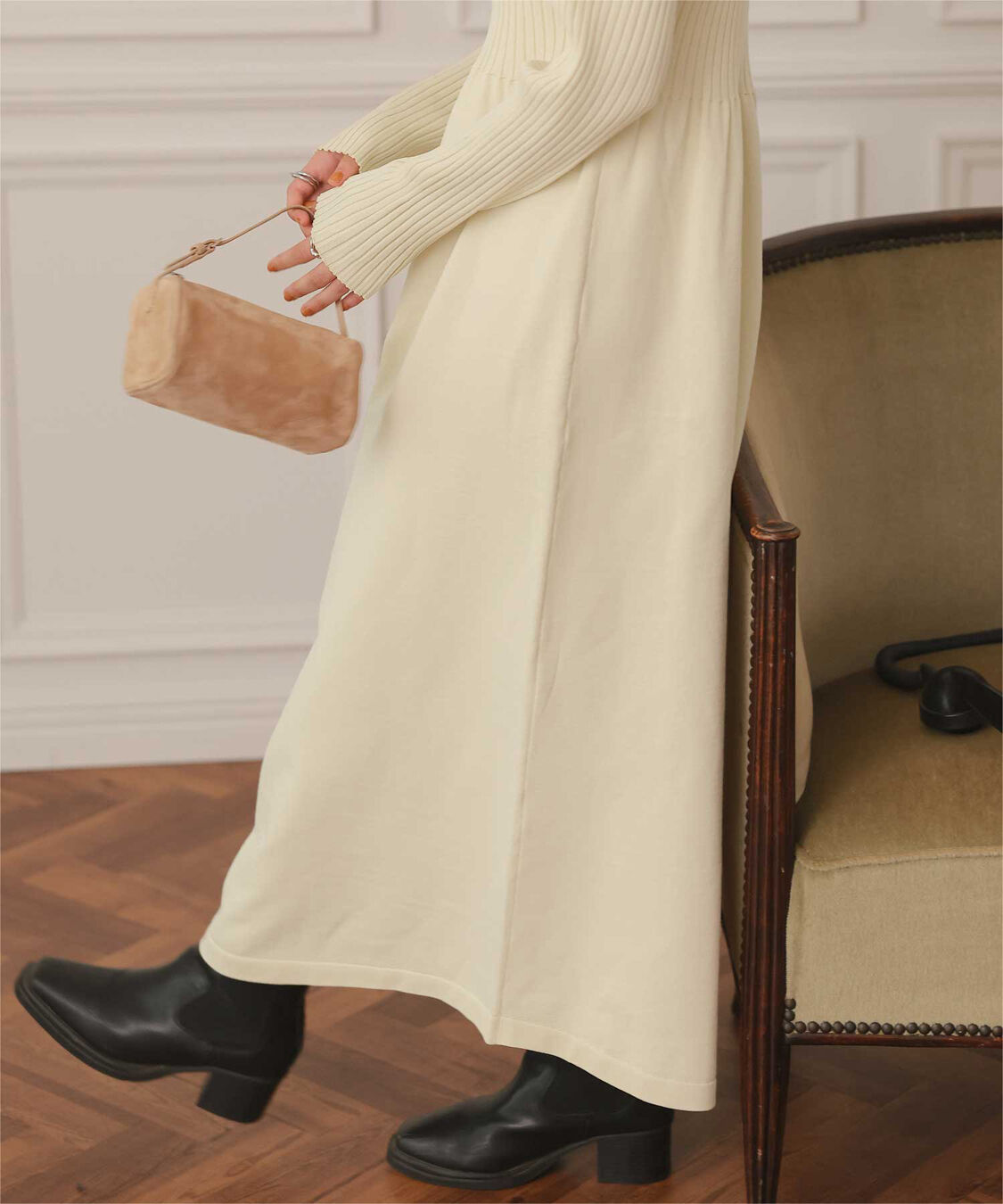 titivate「ヘンリーネックデザインニットワンピース」|ワンピース|