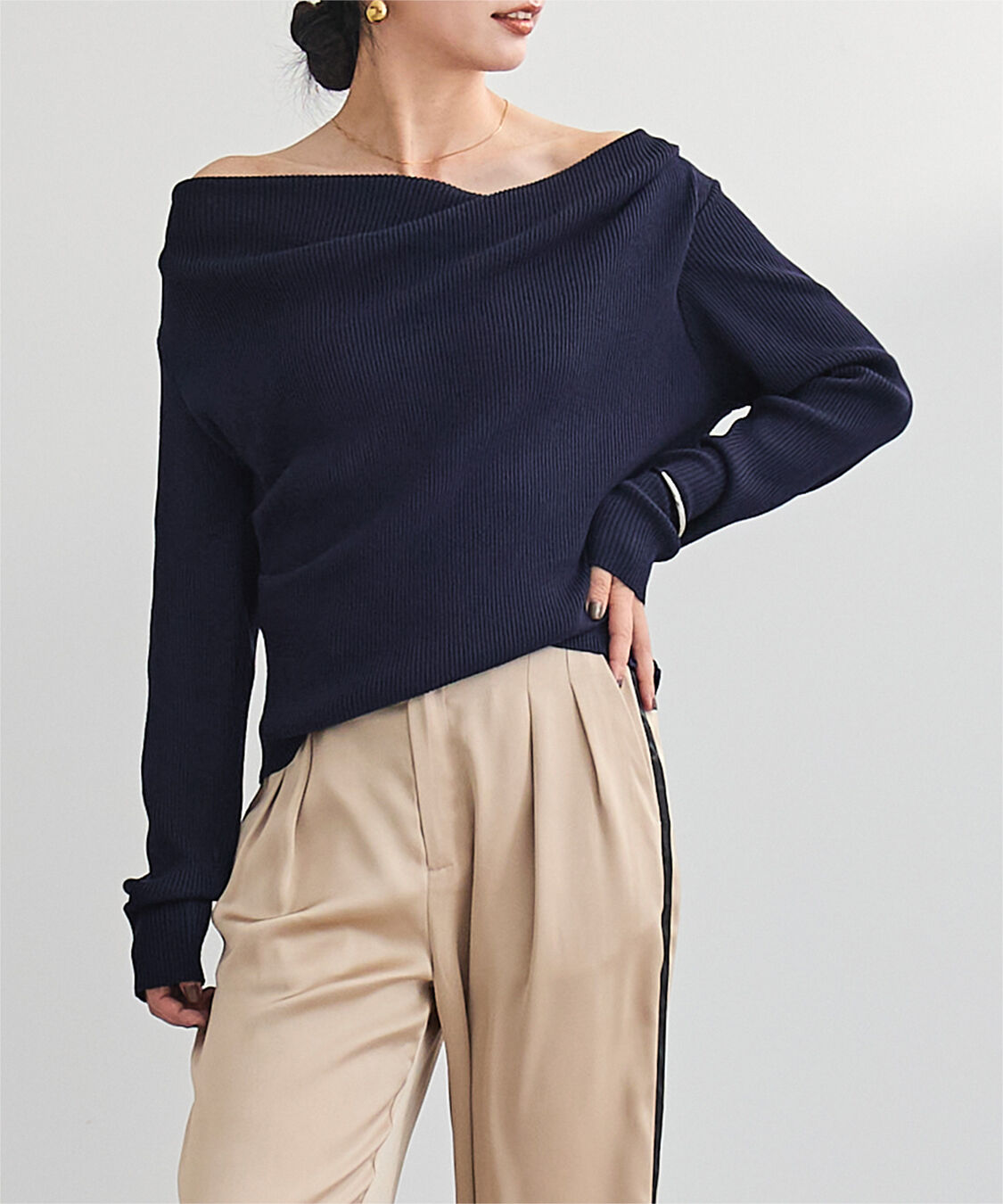 ur's「オフショルダーリブニットトップス」|ニット・セーター|