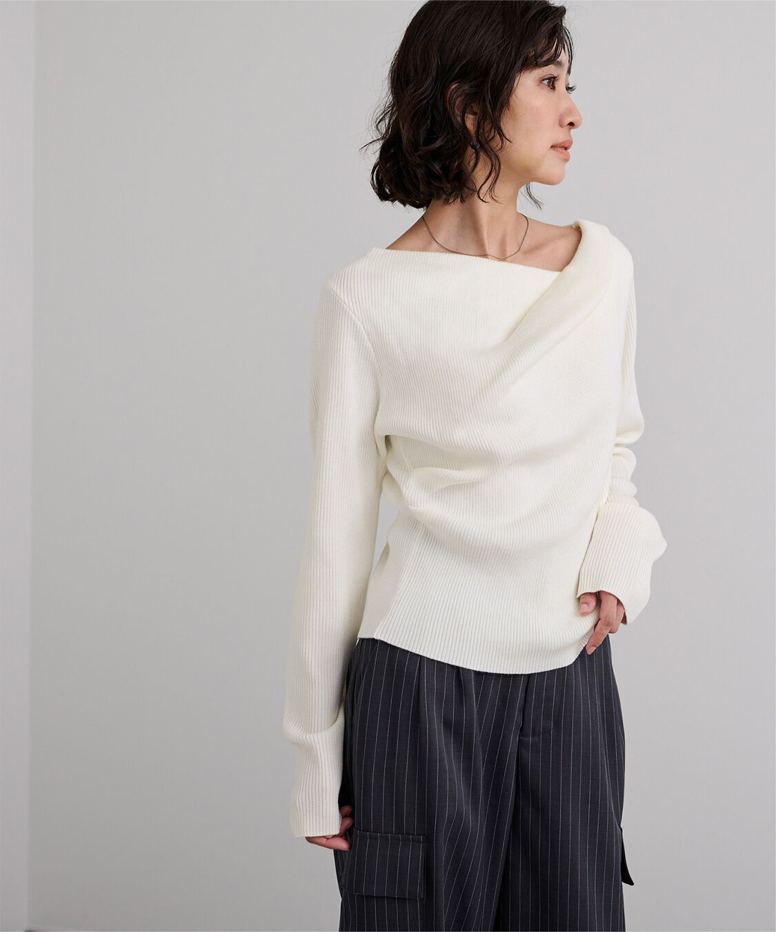 ur's「オフショルダーリブニットトップス」|ニット・セーター|