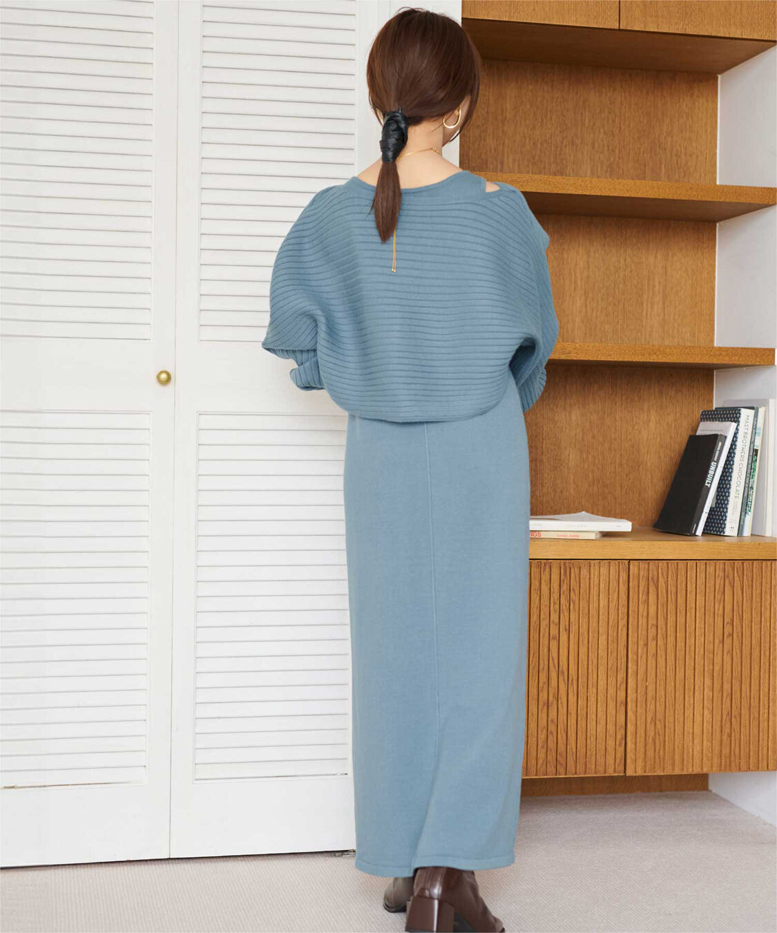 titivate「【田中亜希子さんコラボアイテム】カシュクールリブトップスニットセットワンピース」|ワンピース|