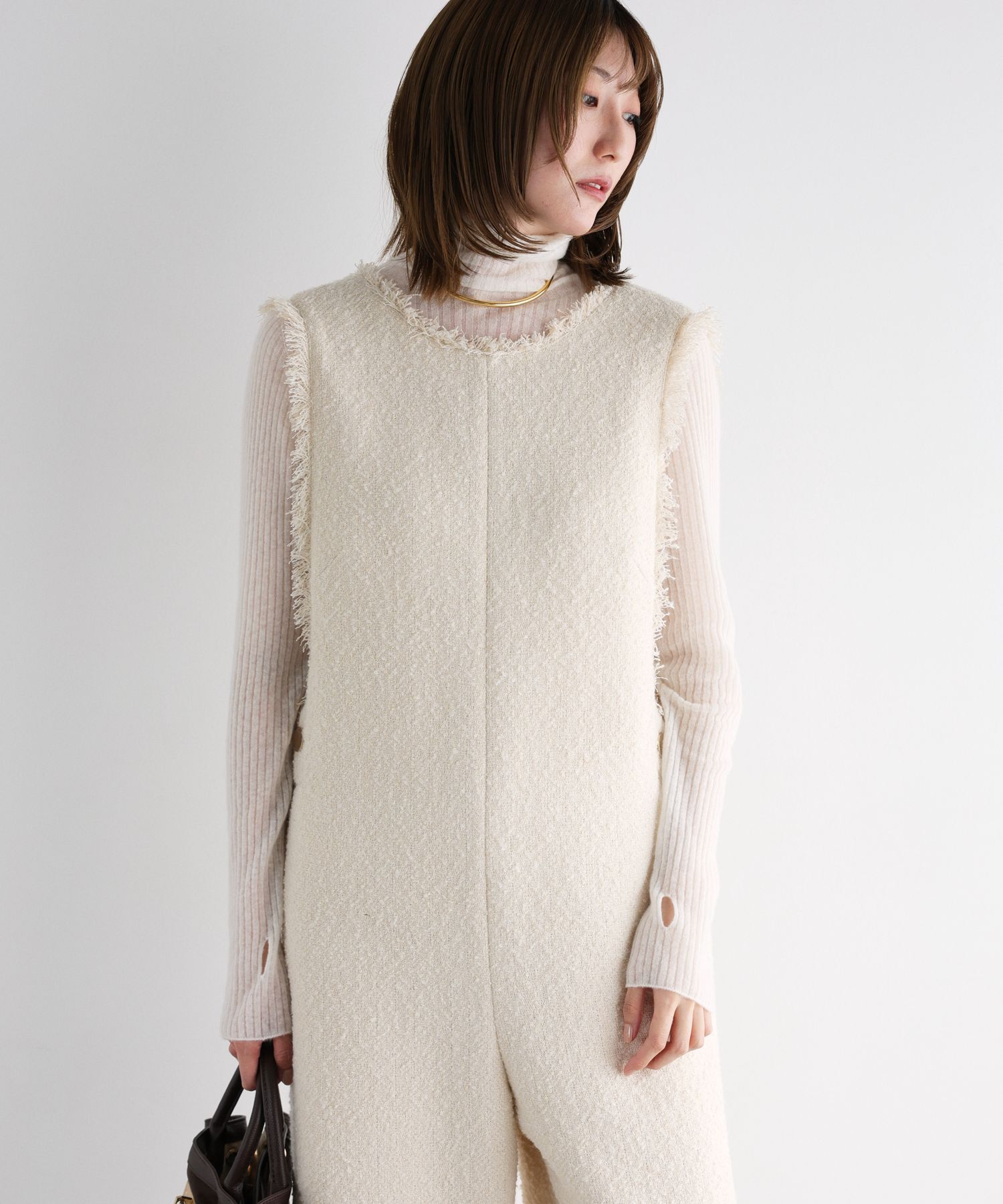 BABYLONE「ツイードフリンジオールインワン」|オールインワン|